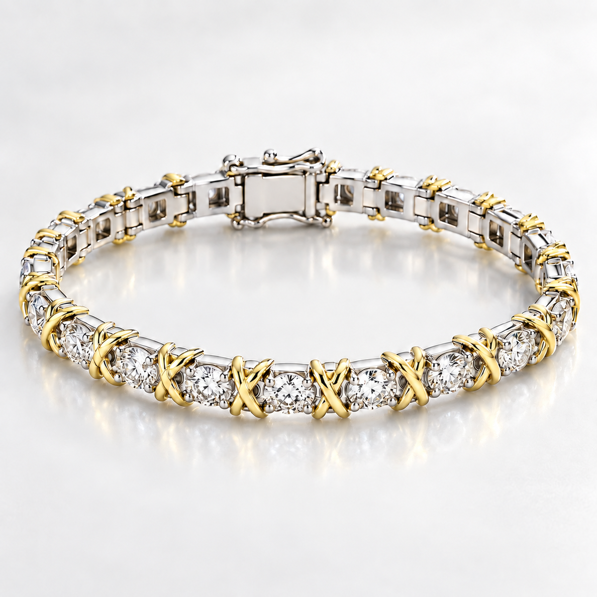TF SILVER GOLD BRACELET NECKLACE