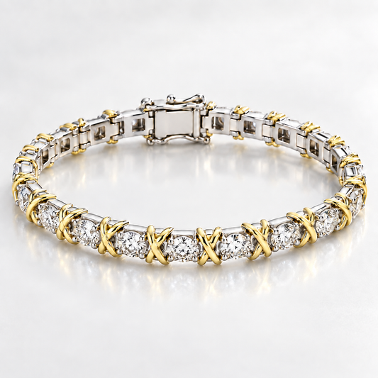 TF SILVER GOLD BRACELET NECKLACE