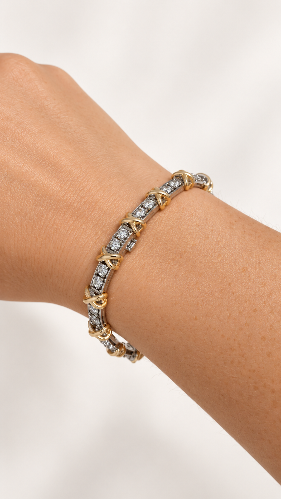 TF SILVER GOLD BRACELET NECKLACE