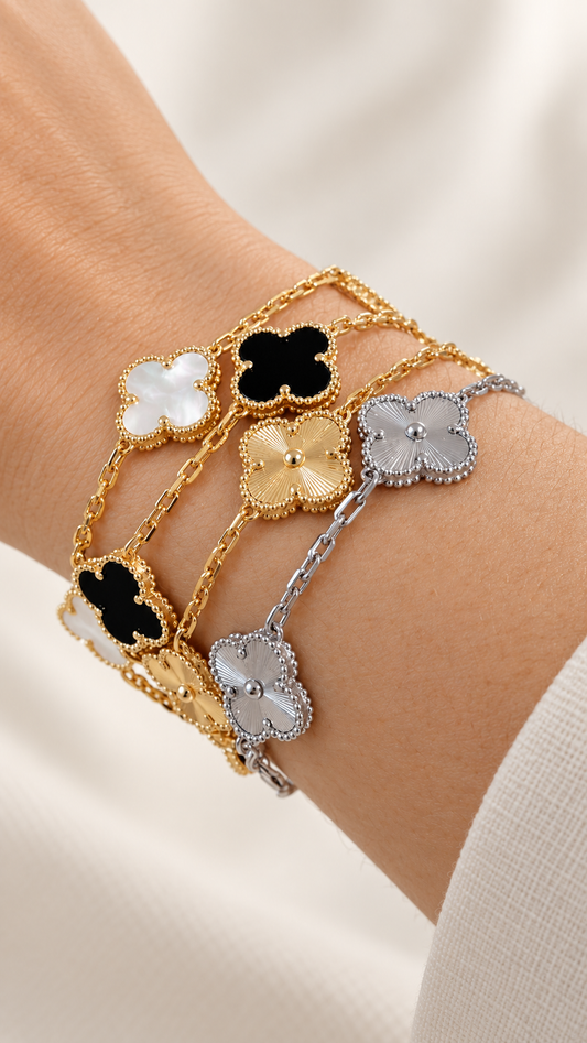 VC SILVER GOLD BLACK AND WHITE BRACELET