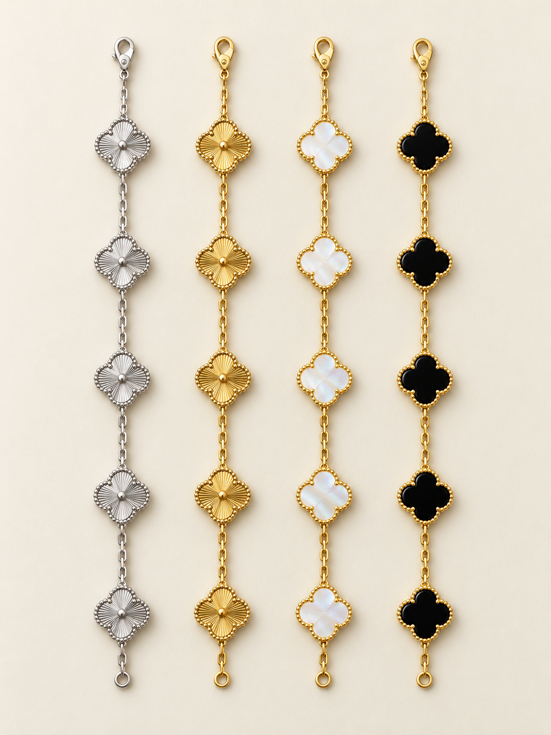 VC SILVER GOLD BLACK AND WHITE BRACELET