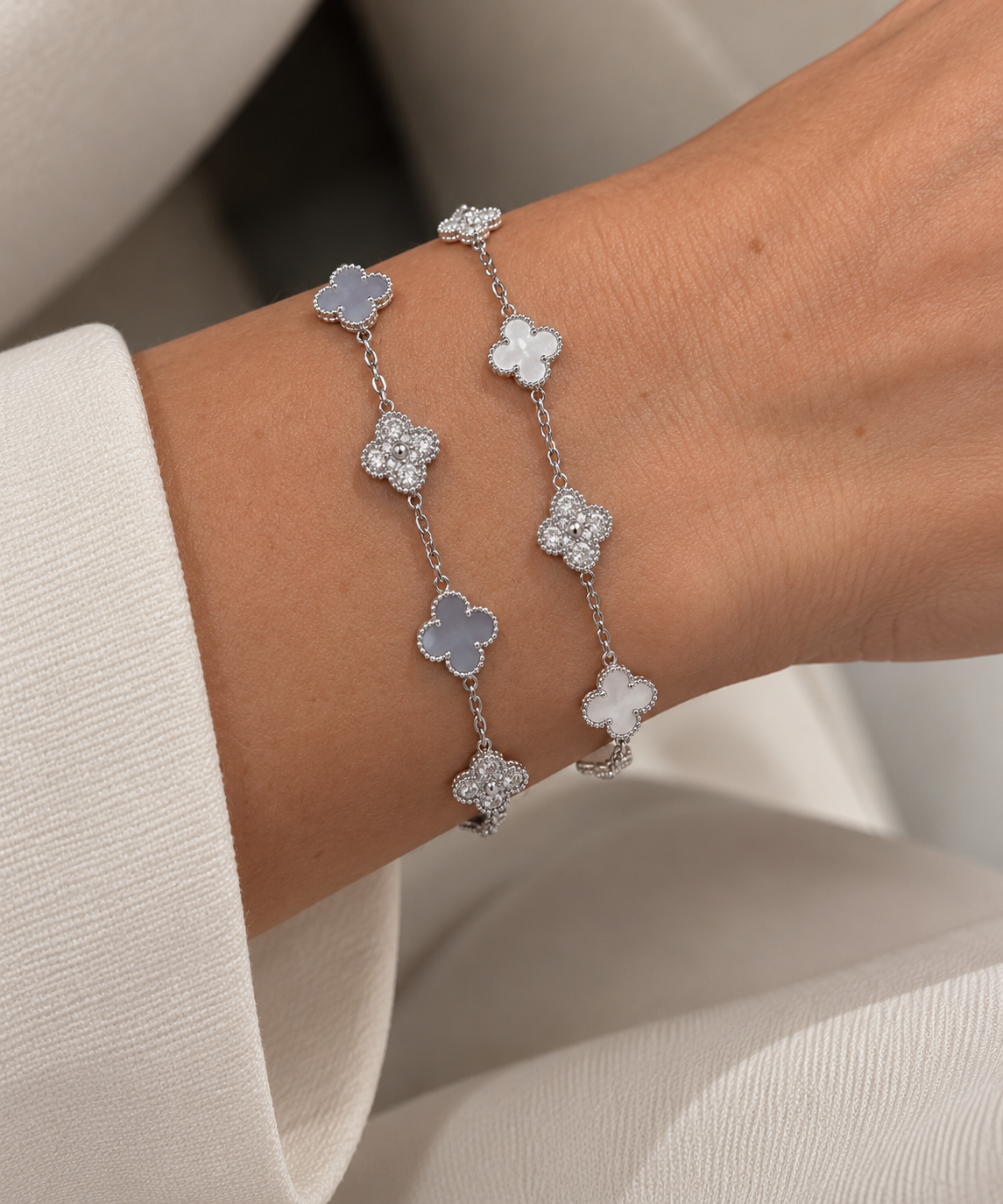 VC SILVER GOLD BLACK AND WHITE BRACELET