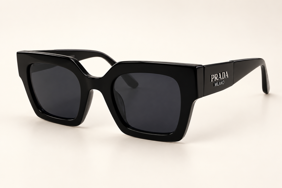 P COLORS BLACK WHITE BLUE GOLD SUNGLASSES
