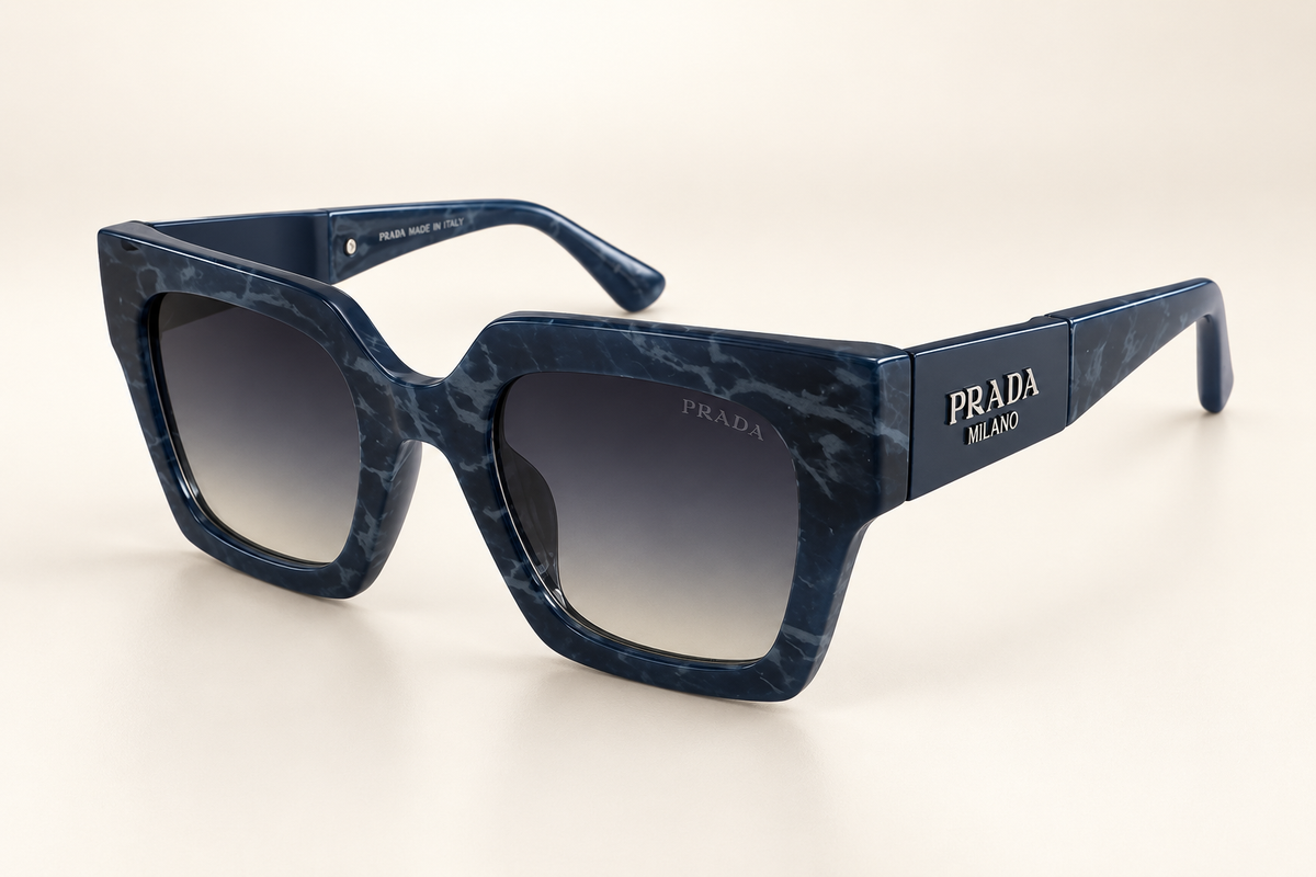 P COLORS BLACK WHITE BLUE GOLD SUNGLASSES