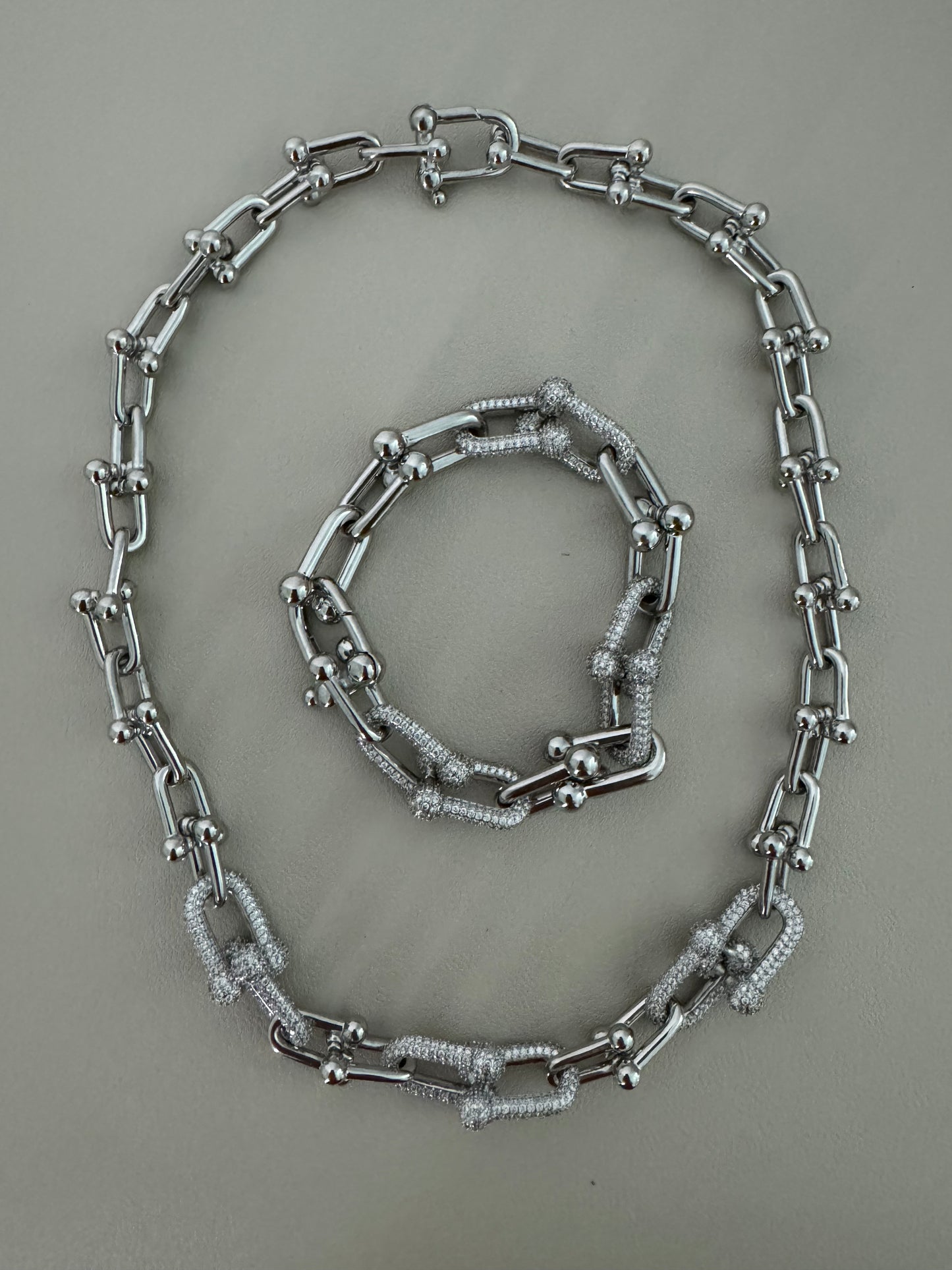 T COLORS SILVER GOLD BRACELET NECKLACE